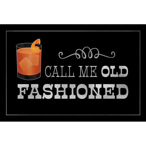 Call Me Old Fashioned Black Modern Wood Framed Art Print with Double Matting by McFarland, Leslie