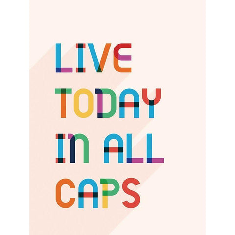 Live Today In All Caps Gold Ornate Wood Framed Art Print with Double Matting by McFarland, Leslie