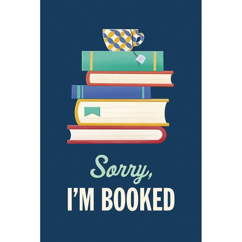 Sorry Im Booked Black Modern Wood Framed Art Print with Double Matting by McFarland, Leslie