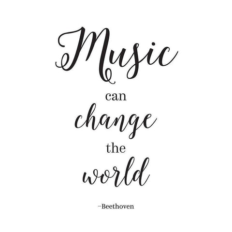 Music Can Change  the World Black Modern Wood Framed Art Print with Double Matting by McFarland, Leslie