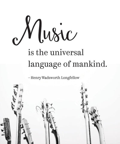 Music Universal Language Black Ornate Wood Framed Art Print with Double Matting by McFarland, Leslie