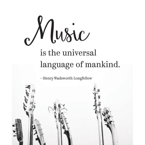 Music Universal Language Black Modern Wood Framed Art Print with Double Matting by McFarland, Leslie