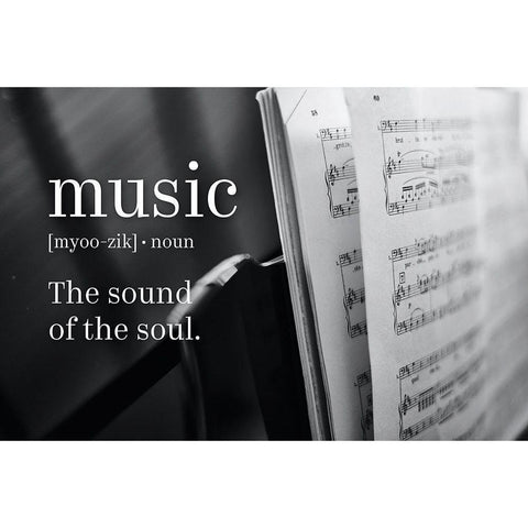 Music Sound of Soul White Modern Wood Framed Art Print by McFarland, Leslie