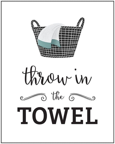 Throw in Towel White Modern Wood Framed Art Print with Double Matting by McFarland, Leslie