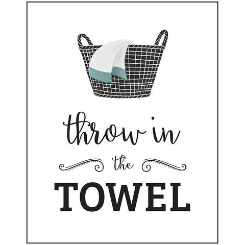 Throw in Towel Black Modern Wood Framed Art Print with Double Matting by McFarland, Leslie