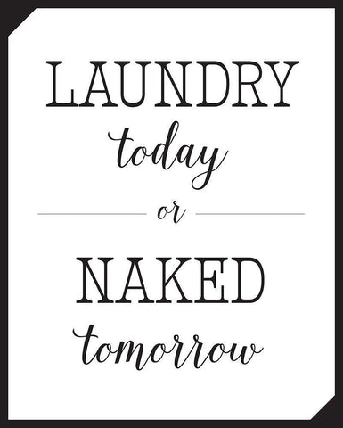 Laundry Today White Modern Wood Framed Art Print with Double Matting by McFarland, Leslie