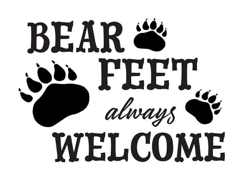 Bear Feet White Modern Wood Framed Art Print with Double Matting by McFarland, Leslie