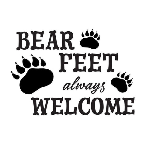 Bear Feet White Modern Wood Framed Art Print by McFarland, Leslie