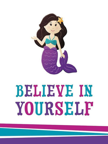 Believe In Yourself White Modern Wood Framed Art Print with Double Matting by McFarland, Leslie