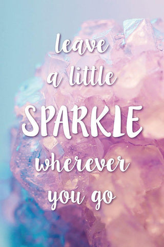 Leave A Little Sparkle White Modern Wood Framed Art Print with Double Matting by McFarland, Leslie