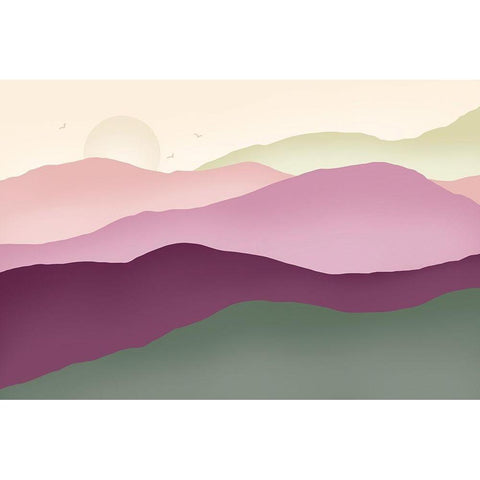 Colorful Mountains 1 Gold Ornate Wood Framed Art Print with Double Matting by McFarland, Leslie