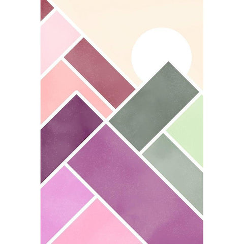 Geometric Mountains 1 Gold Ornate Wood Framed Art Print with Double Matting by McFarland, Leslie
