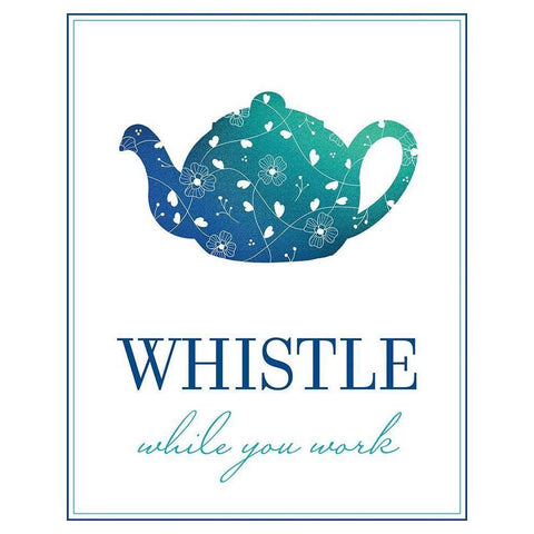 Whistle While You Work White Modern Wood Framed Art Print by McFarland, Leslie