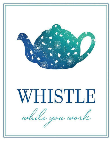 Whistle While You Work White Modern Wood Framed Art Print with Double Matting by McFarland, Leslie