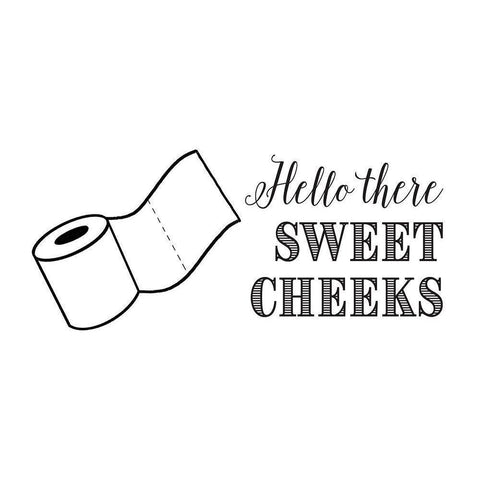 Hello There Sweet Cheeks Black Modern Wood Framed Art Print by McFarland, Leslie