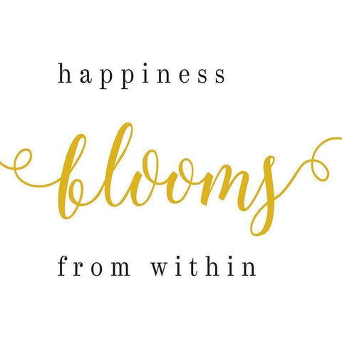Happiness Blooms From Within Black Modern Wood Framed Art Print with Double Matting by Villa, Milli