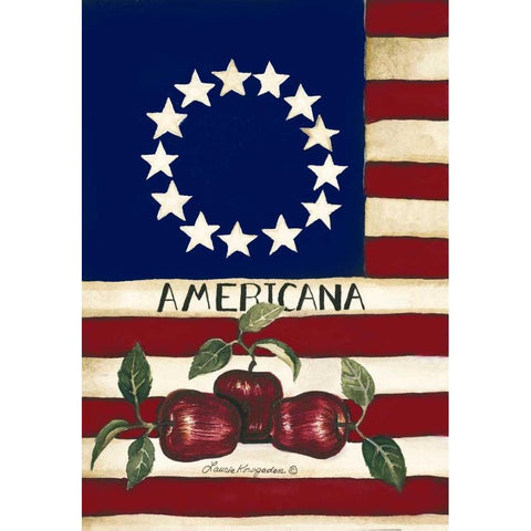 Apples USA Black Modern Wood Framed Art Print by Korsgaden, Laurie