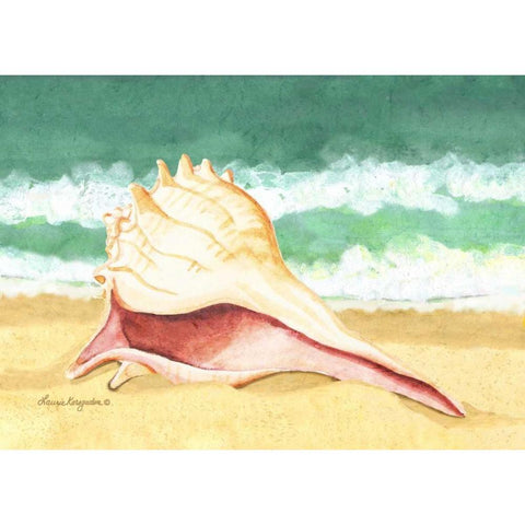 Seashell I Gold Ornate Wood Framed Art Print with Double Matting by Korsgaden, Laurie