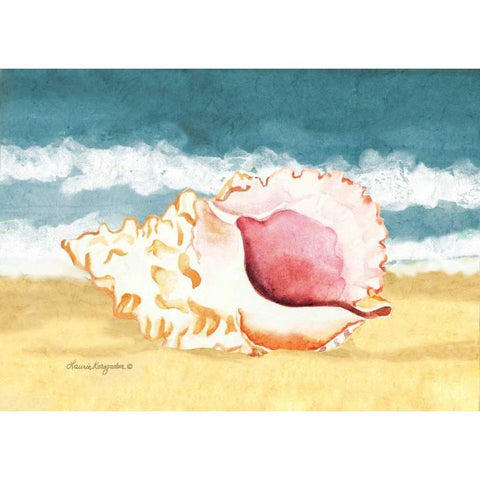 Seashell II White Modern Wood Framed Art Print by Korsgaden, Laurie