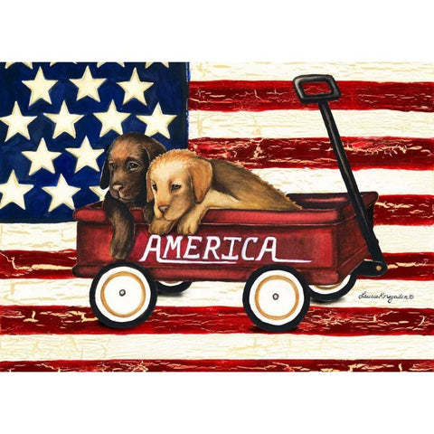 America Friends Gold Ornate Wood Framed Art Print with Double Matting by Korsgaden, Laurie