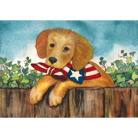 Hello Puppy Black Modern Wood Framed Art Print with Double Matting by Korsgaden, Laurie