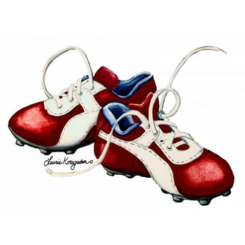 Cleats White Modern Wood Framed Art Print by Korsgaden, Laurie