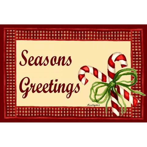 Seasons Greetings White Modern Wood Framed Art Print by Korsgaden, Laurie