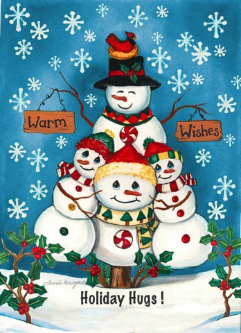 Holiday Hugs Black Ornate Wood Framed Art Print with Double Matting by Korsgaden, Laurie