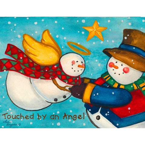 Touched by An Angel Black Modern Wood Framed Art Print by Korsgaden, Laurie