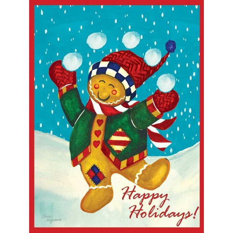 Happy Holidays White Modern Wood Framed Art Print by Korsgaden, Laurie