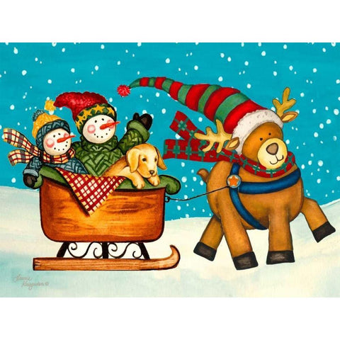 Festive Times White Modern Wood Framed Art Print by Korsgaden, Laurie