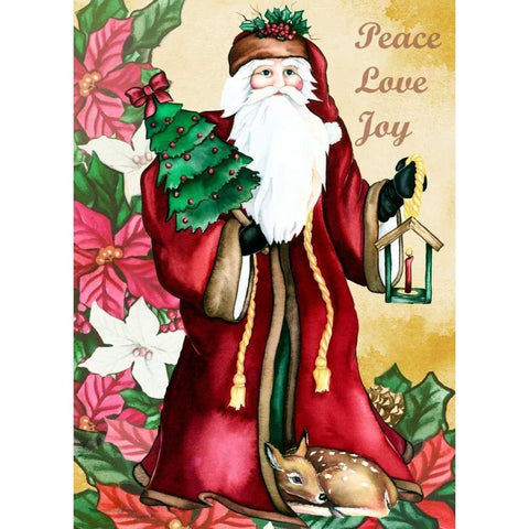 Peace Love Joy Black Modern Wood Framed Art Print by Korsgaden, Laurie