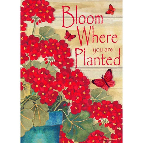 Bloom Where You Are Planted Gold Ornate Wood Framed Art Print with Double Matting by Korsgaden, Laurie