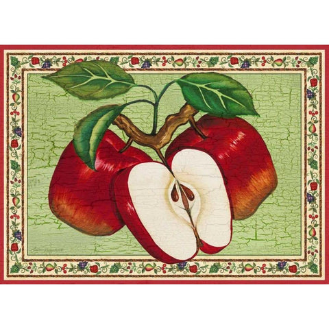 Apples White Modern Wood Framed Art Print by Korsgaden, Laurie