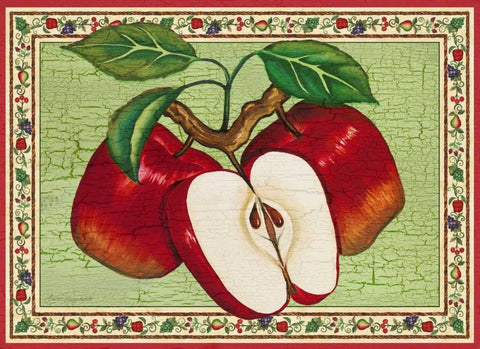 Apples White Modern Wood Framed Art Print with Double Matting by Korsgaden, Laurie