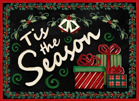 Tis the Season Black Ornate Wood Framed Art Print with Double Matting by Korsgaden, Laurie