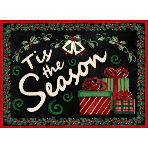 Tis the Season Black Modern Wood Framed Art Print by Korsgaden, Laurie