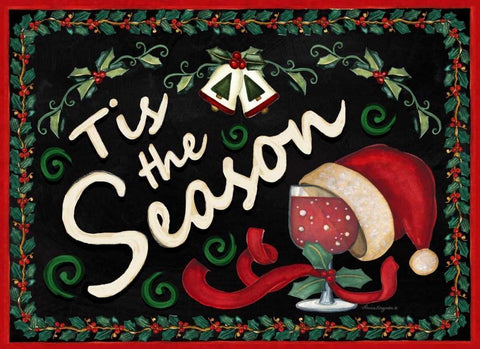 Tis the Season Black Ornate Wood Framed Art Print with Double Matting by Korsgaden, Laurie