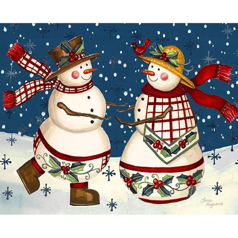 Holiday Dance White Modern Wood Framed Art Print by Korsgaden, Laurie