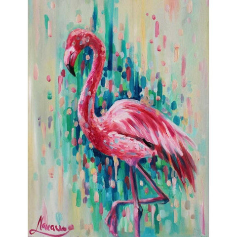 Flamingo Pose 1 Gold Ornate Wood Framed Art Print with Double Matting by Colberg, Lisa