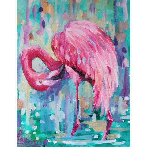 Flamingo In The Natural 1 Gold Ornate Wood Framed Art Print with Double Matting by Colberg, Lisa
