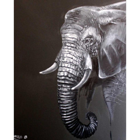 Elephant Grounds 1 Black Modern Wood Framed Art Print by Colberg, Lisa