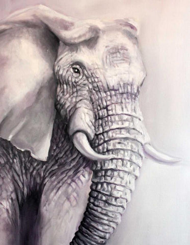 Elephant Trail 1 Black Ornate Wood Framed Art Print with Double Matting by Colberg, Lisa