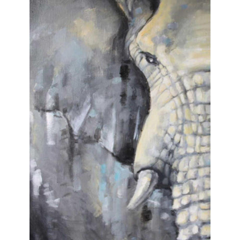 Majestic Pachyderm 1 White Modern Wood Framed Art Print by Navarro, Lena