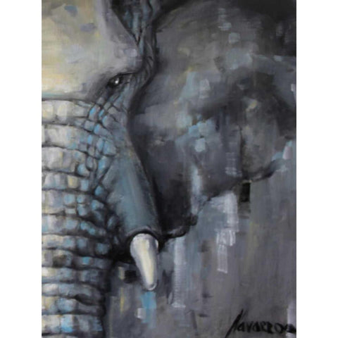 Majestic Pachyderm 2 White Modern Wood Framed Art Print by Navarro, Lena