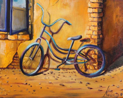 Bicycle 1 White Modern Wood Framed Art Print with Double Matting by Colberg, Lisa