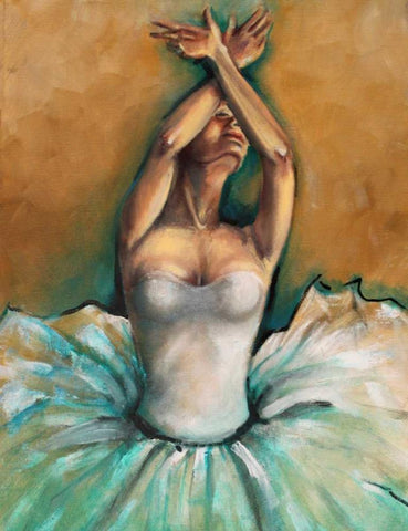 Ballet 1 White Modern Wood Framed Art Print with Double Matting by Colberg, Lisa