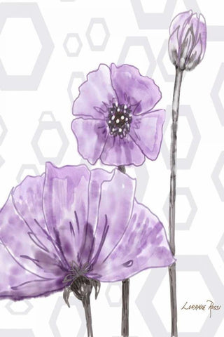 Poppy Arch Rect 1 White Modern Wood Framed Art Print with Double Matting by Rossi, Lorraine