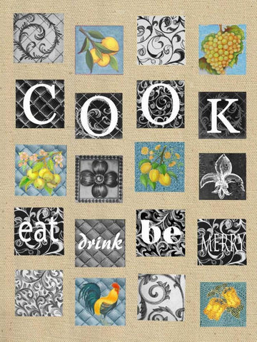 Cook Tiles White Modern Wood Framed Art Print with Double Matting by Rossi, Lorraine