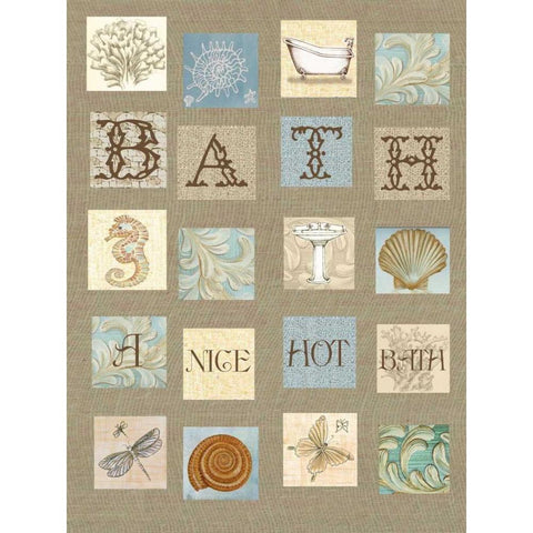 Bath Tiles Black Modern Wood Framed Art Print by Rossi, Lorraine